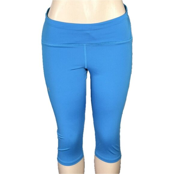 Under Armour L Blue Stretch Mid-Rise Waist Wicking Compression Fit Capri Pants - Picture 2 of 6